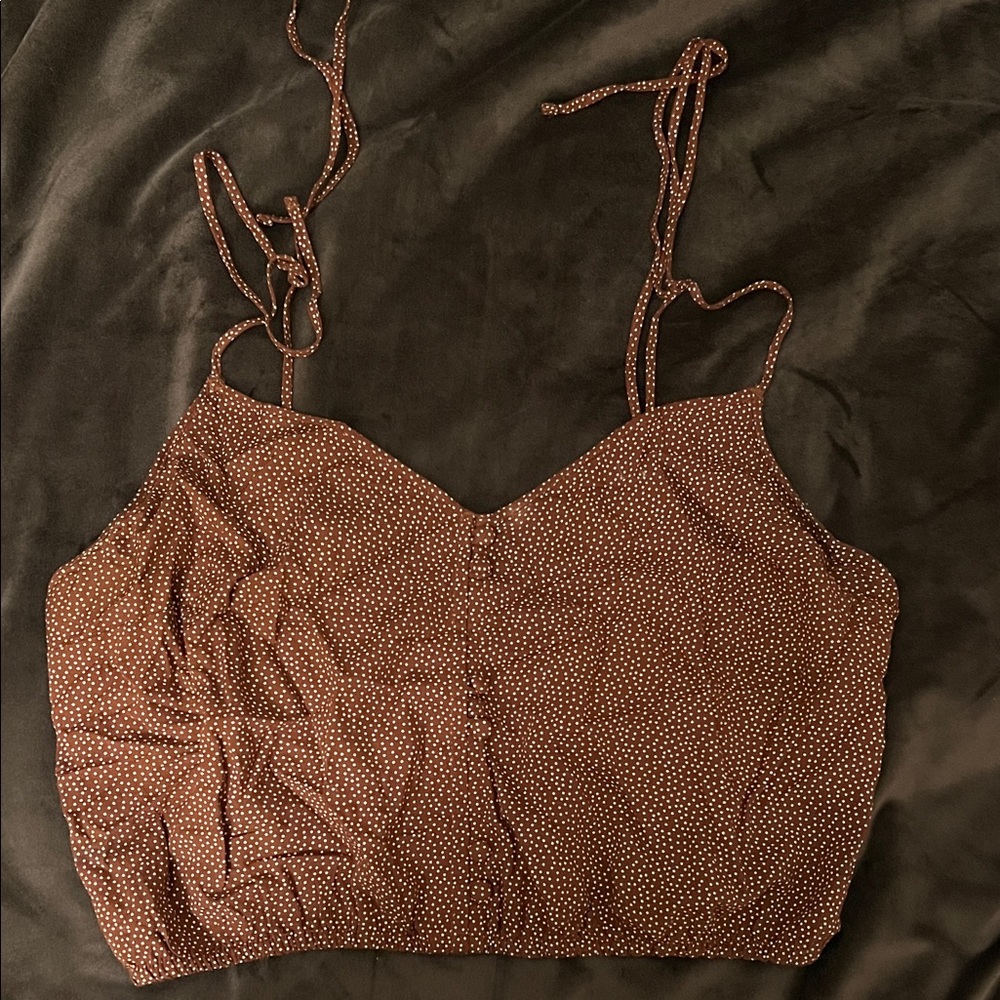 Abercrombie Brown Polka Dot Women's Cropped Top